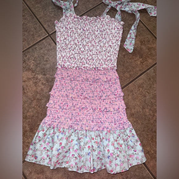 LoveShackFancy x Target Adeline Floral Print Smocked Tiered Mini Dress size XXS - Picture 6 of 12